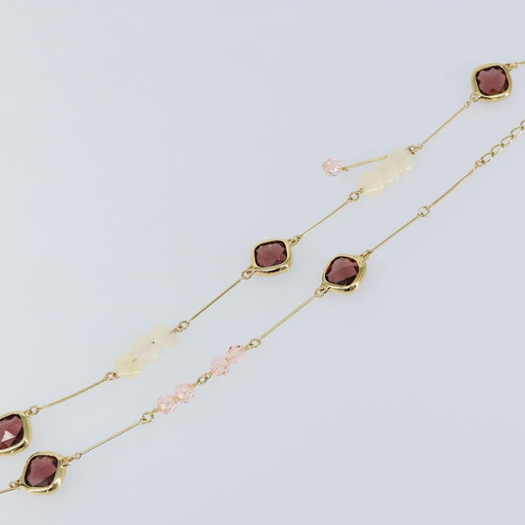 Swarovski Necklace metal Gold Auth am9577