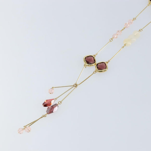 Swarovski Necklace metal Gold Auth am9577