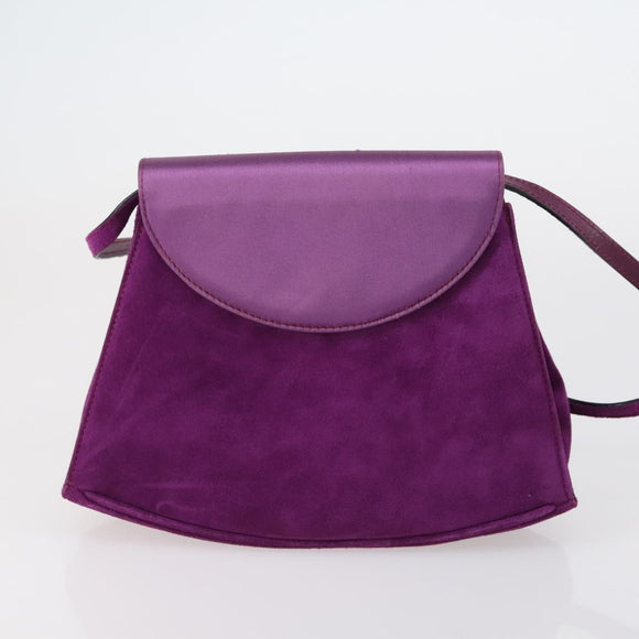 Salvatore Ferragamo Bag Leather Canvas Suede 3 Set Purple Black Auth am9578