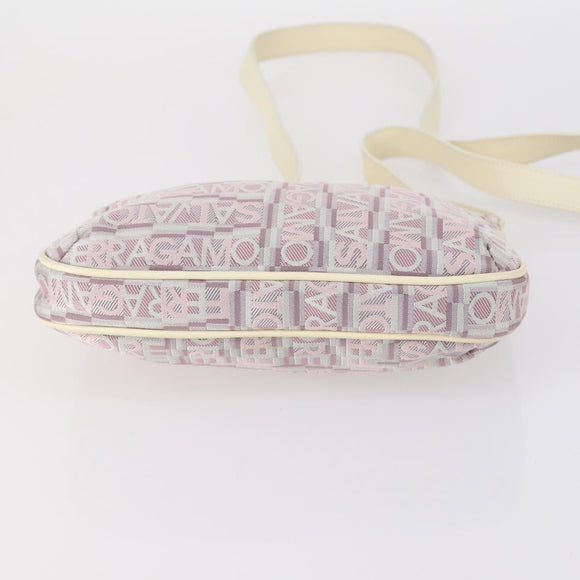 Salvatore Ferragamo Bag Leather Canvas Suede 3 Set Purple Black Auth am9578