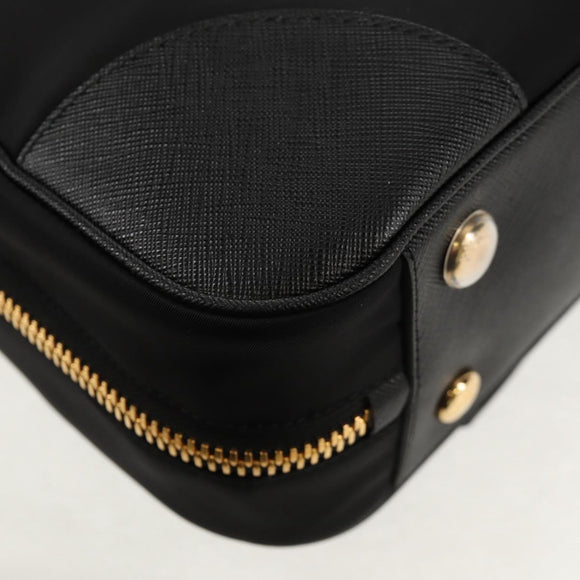 PRADA Hand Bag Nylon 2way Black Gold 1BB115 Auth am9579SM