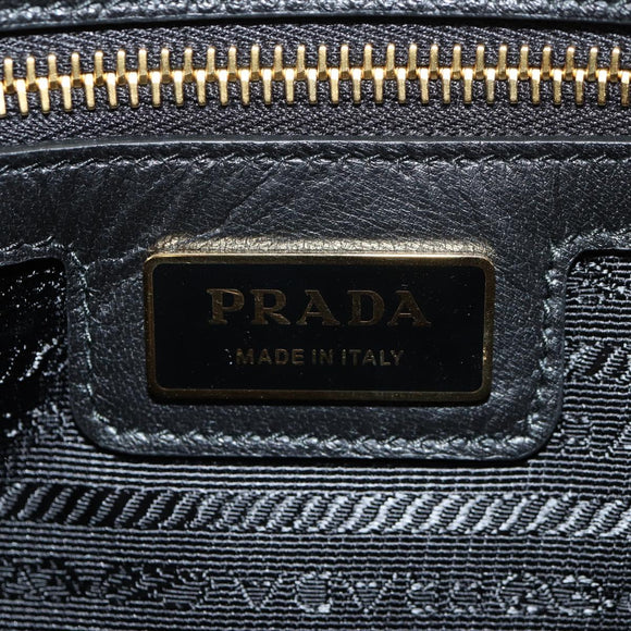 PRADA Hand Bag Nylon 2way Black Gold 1BB115 Auth am9579SM