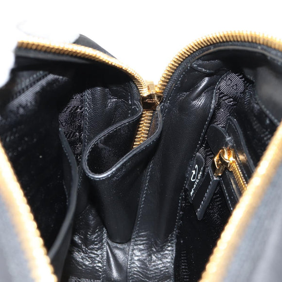 PRADA Hand Bag Nylon 2way Black Gold 1BB115 Auth am9579SM