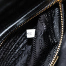 PRADA Hand Bag Nylon 2way Black Gold 1BB115 Auth am9579SM-11