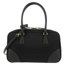 PRADA Hand Bag Nylon 2way Black Gold 1BB115 Auth am9579SM-2