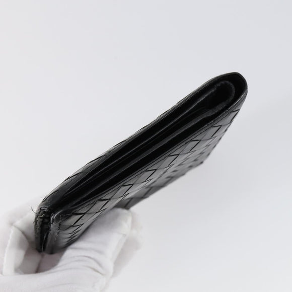 BOTTEGA VENETA INTRECCIATO Wallet Leather 3 Set Black Auth am9581