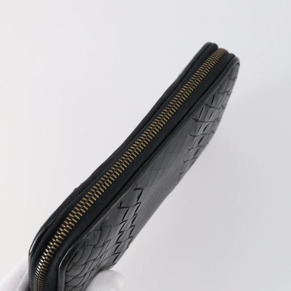 BOTTEGA VENETA INTRECCIATO Wallet Leather 3 Set Black Auth am9581