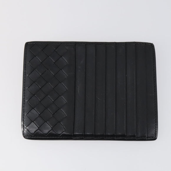 BOTTEGA VENETA INTRECCIATO Wallet Leather 3 Set Black Auth am9581