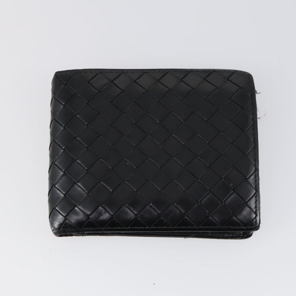 BOTTEGA VENETA INTRECCIATO Wallet Leather 3 Set Black Auth am9581
