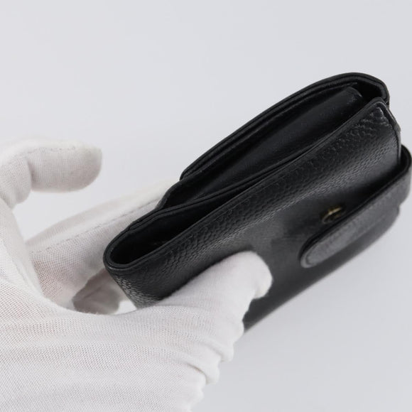 CHANEL Wallet Leather 3 Set Black CC Auth am9582