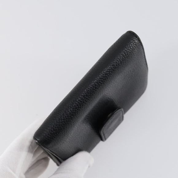 CHANEL Wallet Leather 3 Set Black CC Auth am9582