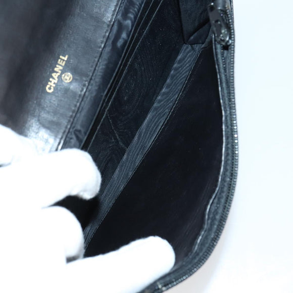 CHANEL Wallet Leather 3 Set Black CC Auth am9582