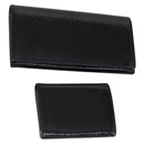 BURBERRY Nova Check Card Case Wallet Leather 2 Set Black Auth am9583-1