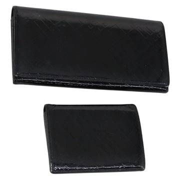BURBERRY Nova Check Card Case Wallet Leather 2 Set Black Auth am9583