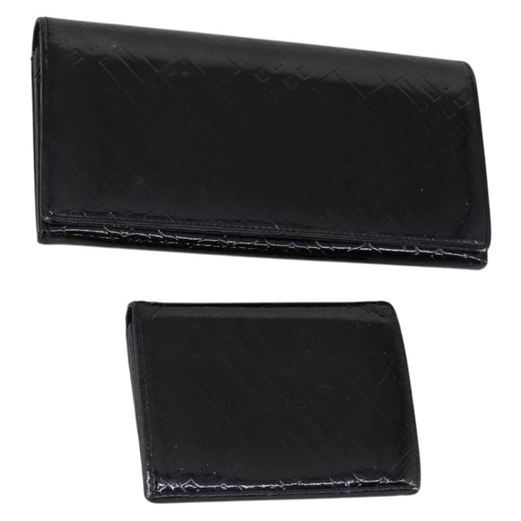 BURBERRY Nova Check Card Case Wallet Leather 2 Set Black Auth am9583