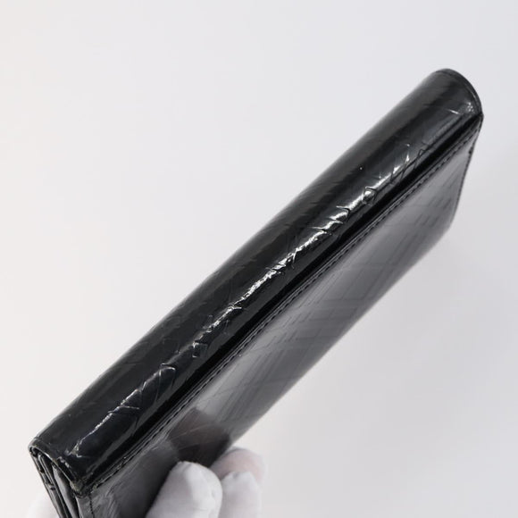 BURBERRY Nova Check Card Case Wallet Leather 2 Set Black Auth am9583