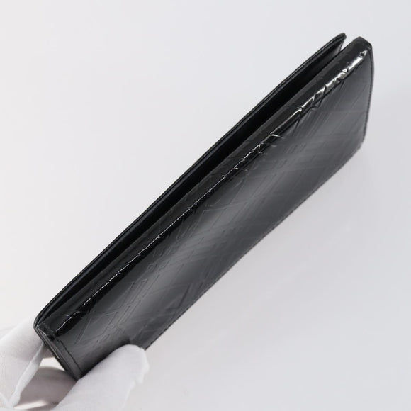 BURBERRY Nova Check Card Case Wallet Leather 2 Set Black Auth am9583