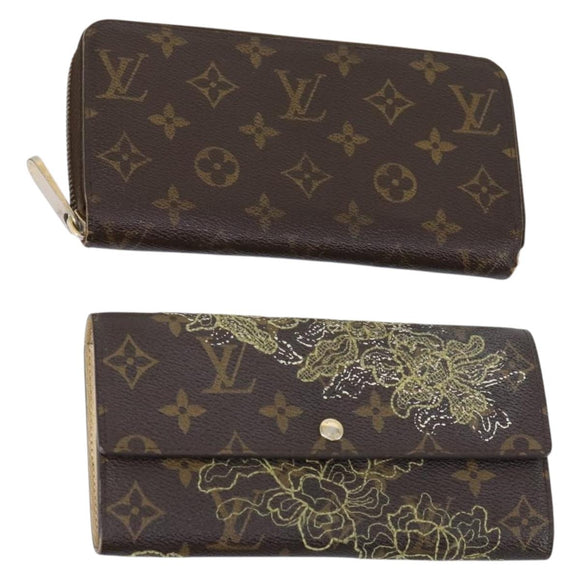 LOUIS VUITTON Monogram Wallet 2 Set LV Auth am9586
