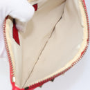 VALENTINO Studs Clutch Bag Leather Pink Gold Auth am9589-11