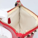 VALENTINO Studs Clutch Bag Leather Pink Gold Auth am9589-17