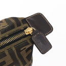 FENDI Zucca Canvas Pouch Black Brown Auth am9590-8
