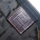 FENDI Zucca Canvas Pouch Black Brown Auth am9590-9