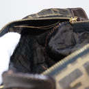 FENDI Zucca Canvas Pouch Black Brown Auth am9590-17