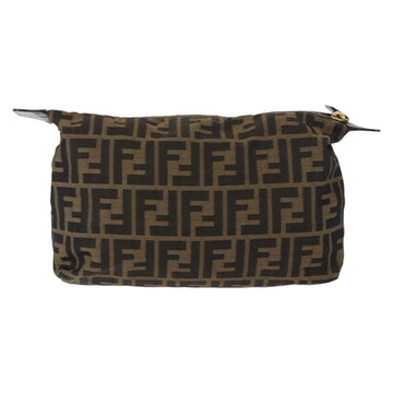 FENDI Zucca Canvas Pouch Black Brown Auth am9590 - 0