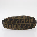 FENDI Zucca Canvas Pouch Black Brown Auth am9590-6