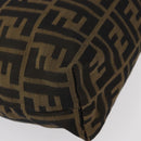 FENDI Zucca Canvas Pouch Black Brown Auth am9590-7