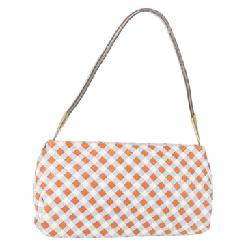 BOTTEGA VENETA INTRECCIATO Shoulder Bag Leather Light Blue Gold Auth am9591