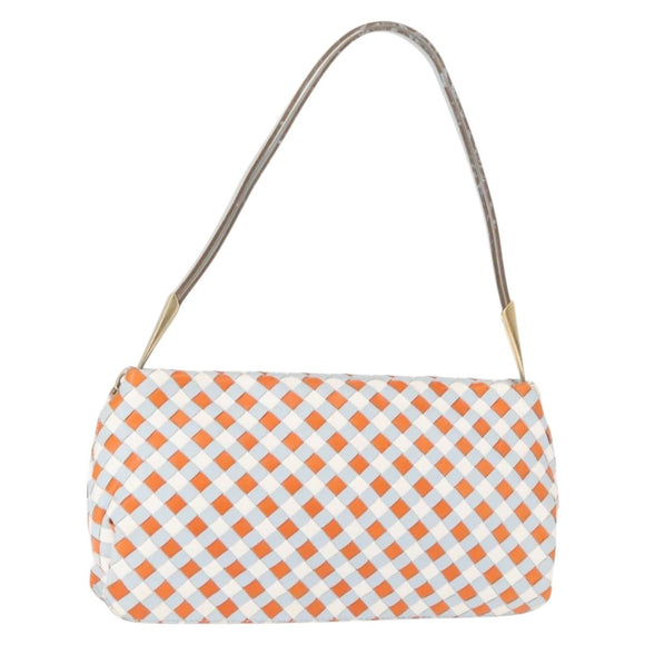 BOTTEGA VENETA INTRECCIATO Shoulder Bag Leather Light Blue Gold Auth am9591