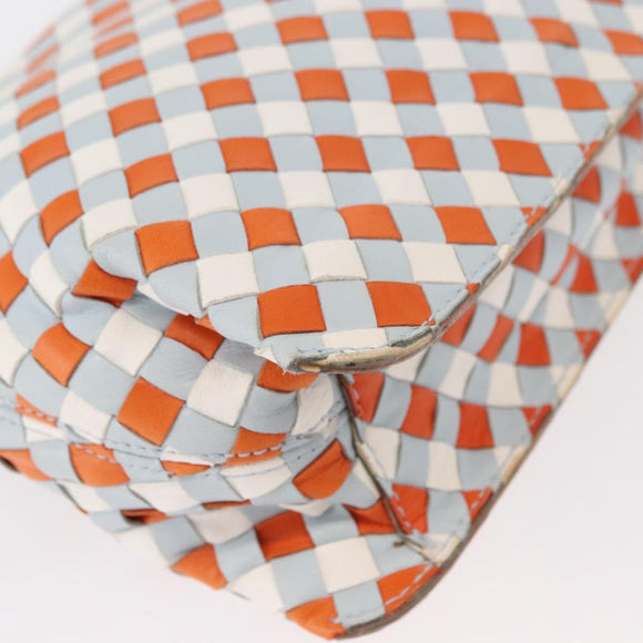 BOTTEGA VENETA INTRECCIATO Shoulder Bag Leather Light Blue Gold Auth am9591