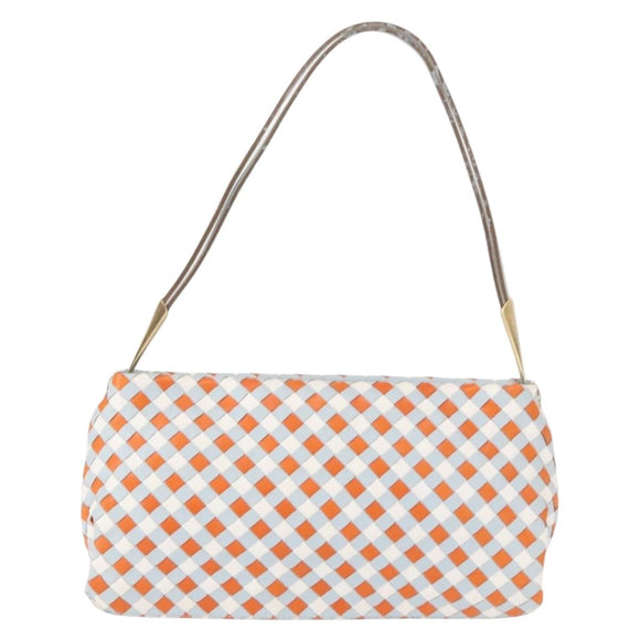 BOTTEGA VENETA INTRECCIATO Shoulder Bag Leather Light Blue Gold Auth am9591