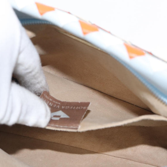 BOTTEGA VENETA INTRECCIATO Shoulder Bag Leather Light Blue Gold Auth am9591