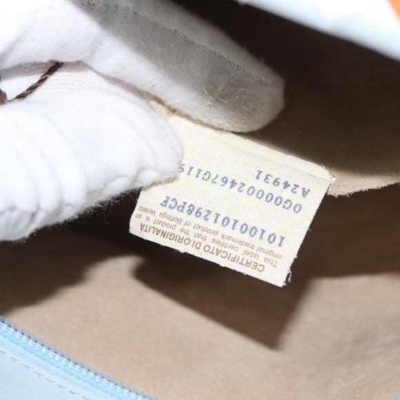 BOTTEGA VENETA INTRECCIATO Shoulder Bag Leather Light Blue Gold Auth am9591