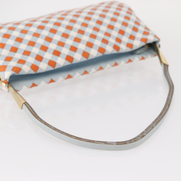 BOTTEGA VENETA INTRECCIATO Shoulder Bag Leather Light Blue Gold Auth am9591