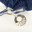 FENDI Hand Bag Straw Blue Gold Auth am9592V-18