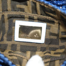 FENDI Hand Bag Straw Blue Gold Auth am9592V-21