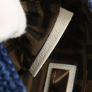 FENDI Hand Bag Straw Blue Gold Auth am9592V-11