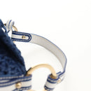 FENDI Hand Bag Straw Blue Gold Auth am9592V-9