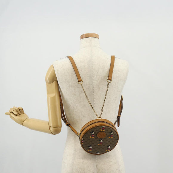 GUCCI Micro GG Supreme Disney Mini-Rucksack mit Kette PVC Beige 603730 Auth am9593M