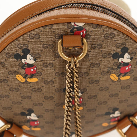 GUCCI Micro GG Supreme Disney Mini-Rucksack mit Kette PVC Beige 603730 Auth am9593M