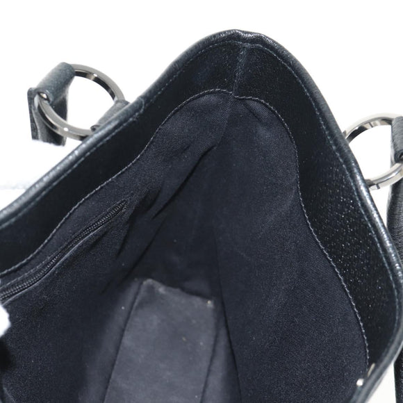 GUCCI GG Canvas Hand Bag Black Silver 113015 Auth am9594V