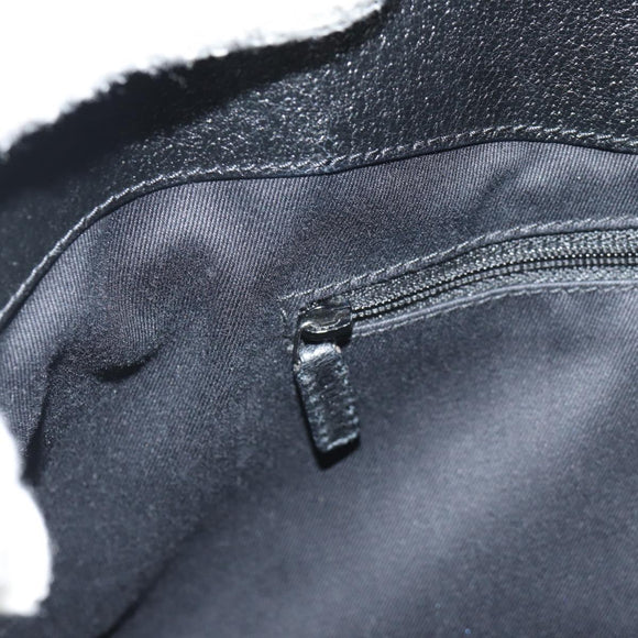 GUCCI GG Canvas Hand Bag Black Silver 113015 Auth am9594V