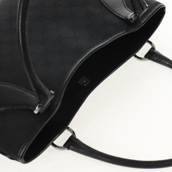 GUCCI GG Canvas Hand Bag Black Silver 113015 Auth am9594V