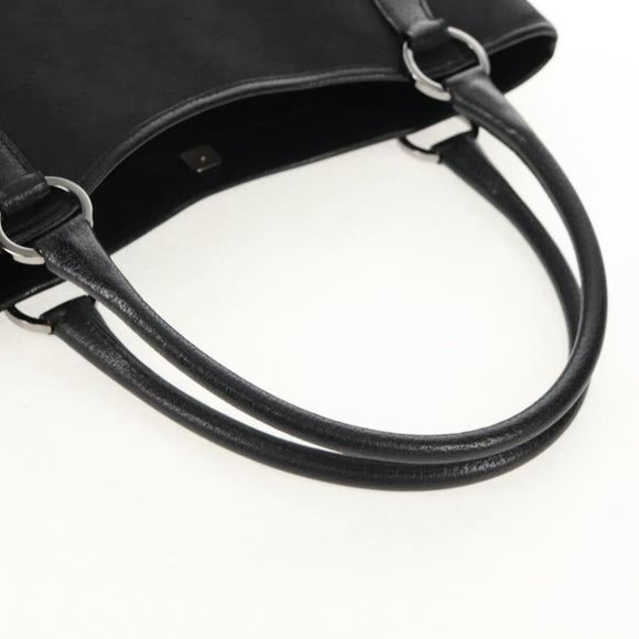 GUCCI GG Canvas Hand Bag Black Silver 113015 Auth am9594V