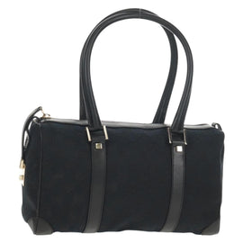 GUCCI GG Canvas Hand Bag Black Gold 000 0851 Auth am9595V