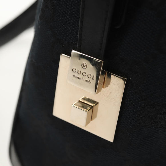 GUCCI GG Canvas Hand Bag Black Gold 000 0851 Auth am9595V