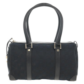 GUCCI GG Canvas Hand Bag Black Gold 000 0851 Auth am9595V - 0